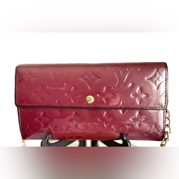 💃 LOUIS VUITTON Vernis Sarah Long Wallet Amarante - Picture 4 of 15